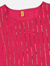 Women Pink Regular Gotta Patti Kurta With Trousers Dupatta Set